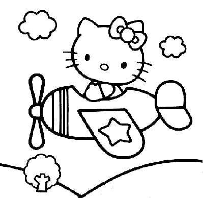 Hello Kitty quot;Airplanequot; coloring pages hello kitty. Hello Kitty quot;Airplanequot;