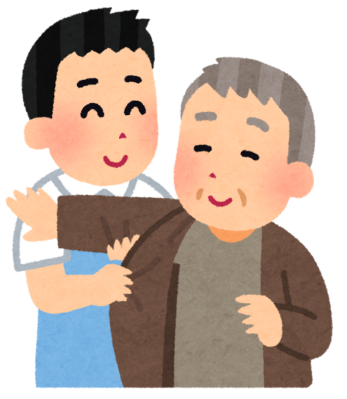 着替えを手伝う介護士のイラスト かわいいフリー素材集 いらすとや