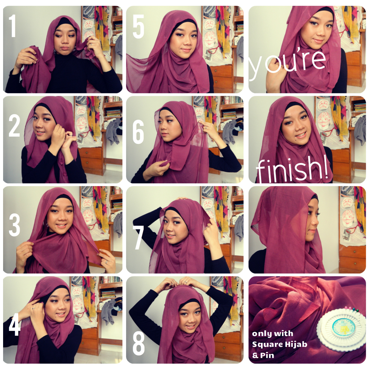 24 Galery Tutorial Hijab Segi Empat Kusut Terupdate Tutorial Hijab