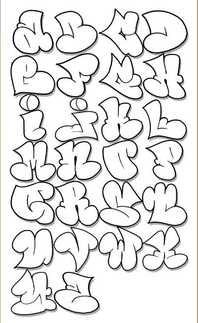 letras graffity. letras de graffiti.