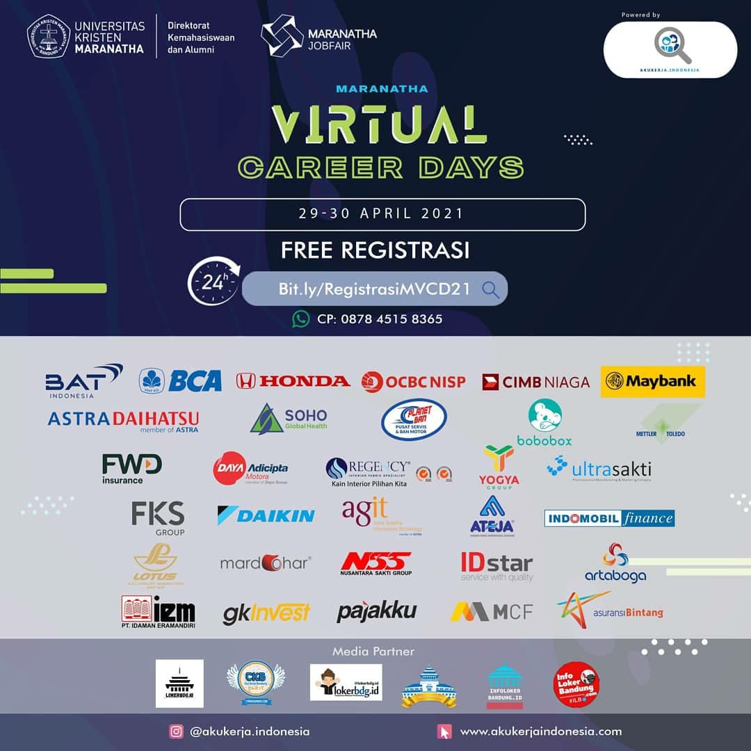 Maranatha Virtual Career Days 29 - 30 April 2021
