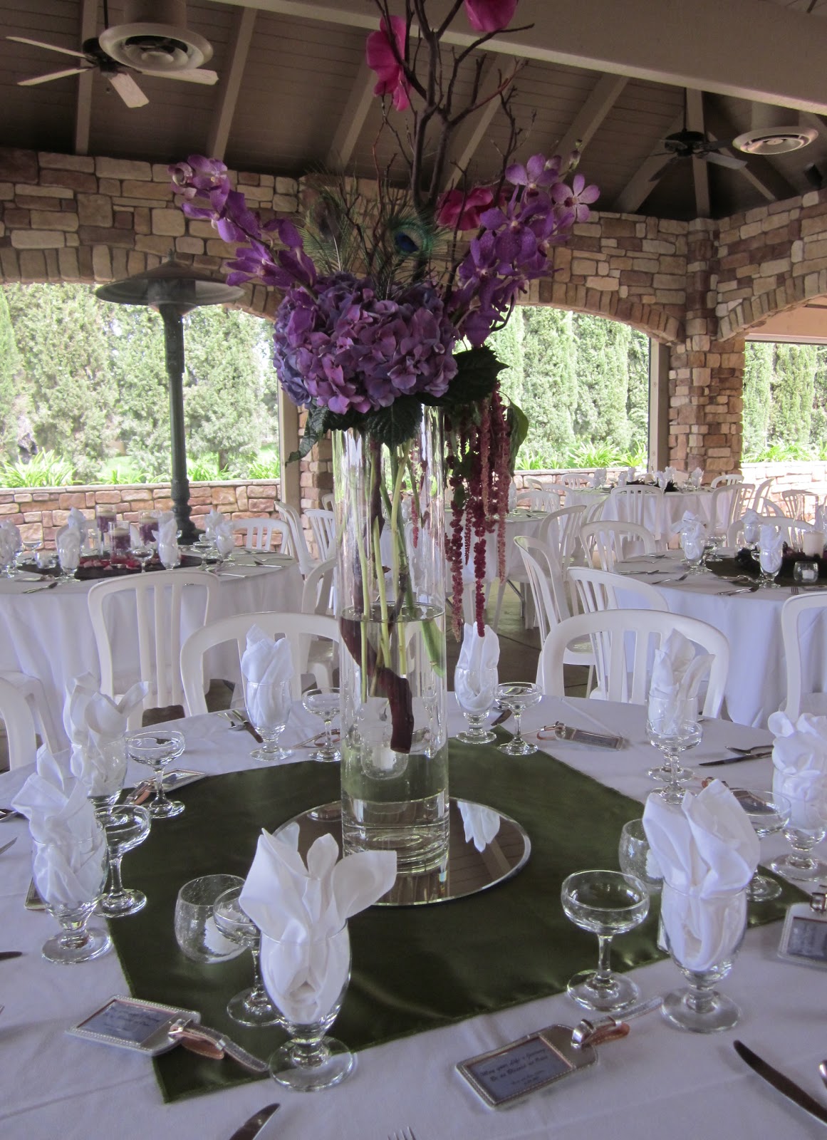 feather wedding centerpieces