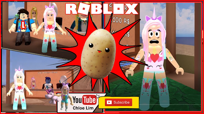 Chloe Tuber Roblox Potato Panic Gameplay Lots Of Oof Potatoes And Palm Trees - roblox potato simulator