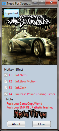 MrAntiFun Games Trainers: Need For Speed Most Wanted 2005 V1.00 ...