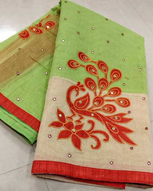 super net sarees with applique works with mirrors |Online  buy saree 