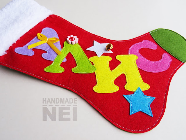 Handmade Nel: Коледен чорап с име "Алис"