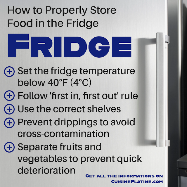 Learn how to store food in the fridge with these key tips: Set temperature below 40°F (4°C), follow 'first in, first out' rule, use correct shelves, prevent drippings for safety, and separate fruits & vegetables to maintain freshness. Keep food safe and fresh with these useful guidelines.