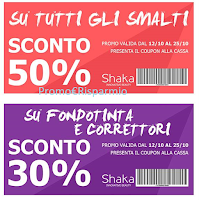 Logo Stampa due coupon per risparmiare sui prodotti Shaka