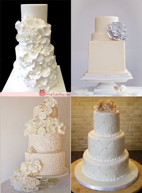 Beautiful cream and white smooth texture cakes