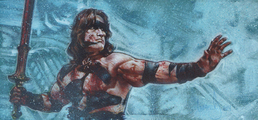 Arnold Schwarzenegger as Conan,  Original Artwork Copyright © 2013 Jeff Lafferty