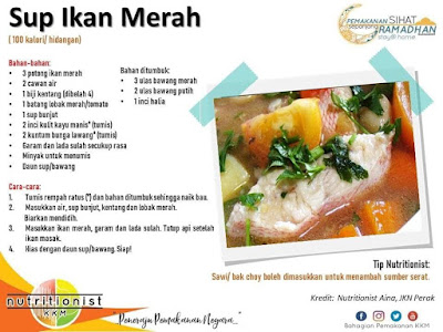 menu berbuka puasa dan sahur simple sup ikan merah