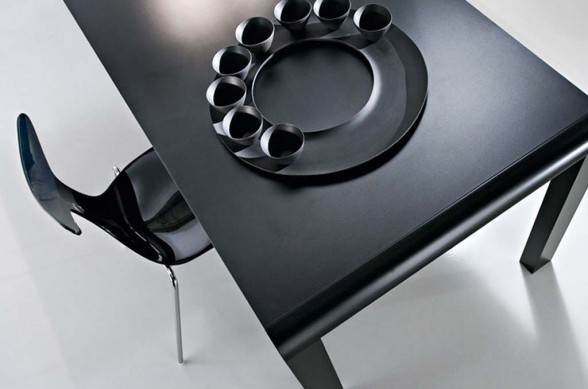 slim black futuristic table