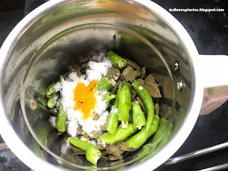 Grind the Ingredients for Chintakaya Pachadi