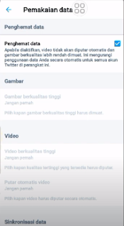 mengaktifkan mode hemat data di aplikasi twitter