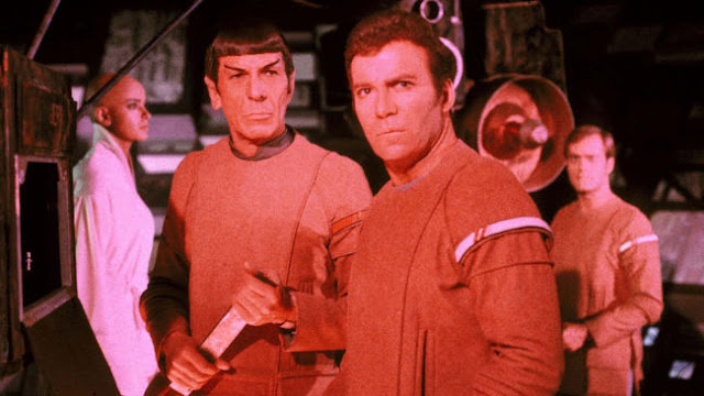 Ilia, Spock, Kirk and Decker with V'ger