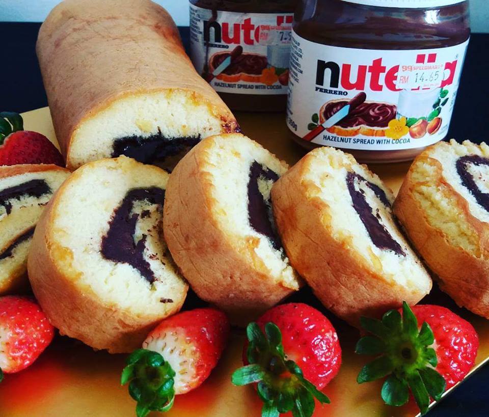 Resepi Swiss Roll Vanila Susu Nutella - Resepi Kek 