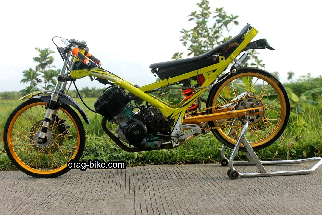 55 Foto Gambar Modifikasi Motor  SATRIA  FU  Drag Race Style 