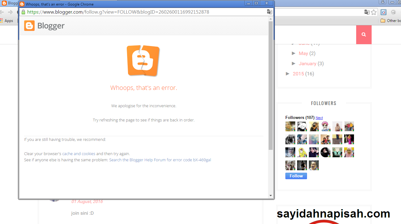Cara Nak Selesaikan Masalah Button Follow Blog