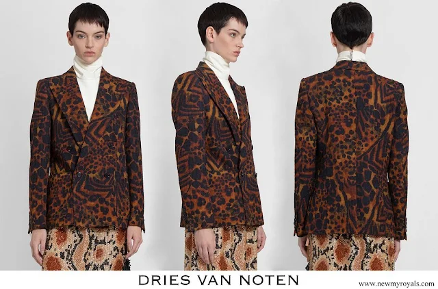 Grand Duchess Maria Teresa wore Dries Van Noten Beau Leopard-print Blazer