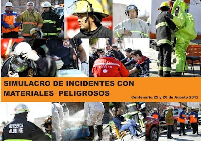 Impresionante Simulacro en Centenario: participaron bomberos de Piedra del Aguila.-