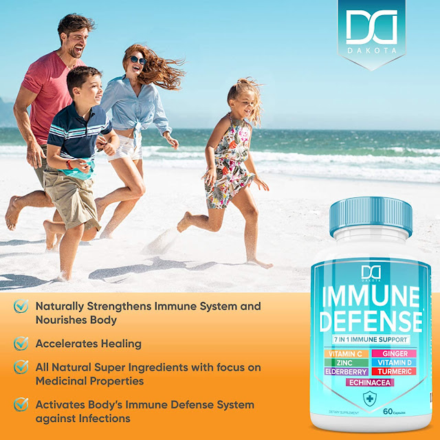 Immune System Booster Support Supplement with Zinc 50mg, Vitamin C