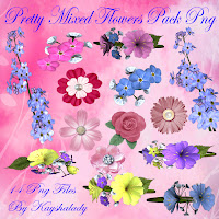 Pretty mixed flowers PNG tubes