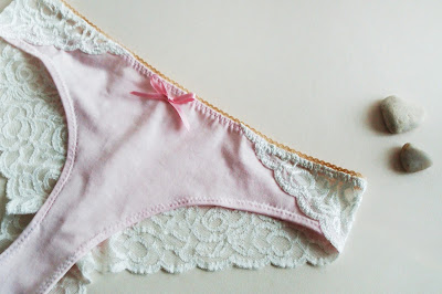 baby pink cotton lacy back Brazilian back cheeky knickers