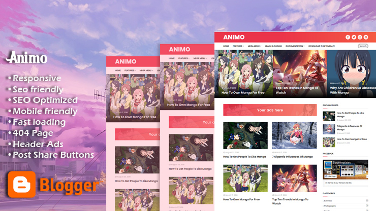 Animo Responsive Blogger Template