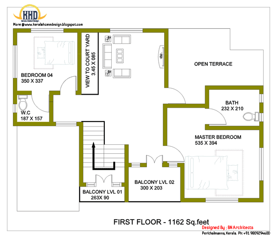 2 storey house first floor plan - 232 Sq. M (2492 Sq. Feet) - February 2016