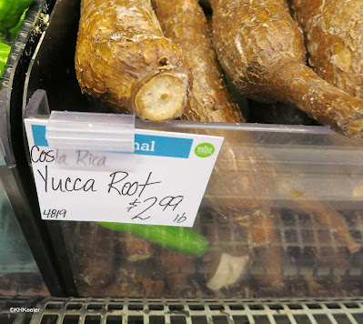 Yuca roots labeled as yucca