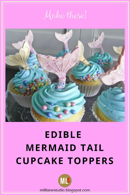 Edible mermaid's tail cupcakes pin