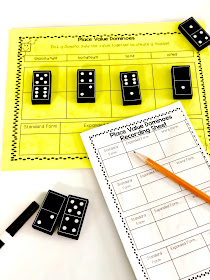 dominoes place value math center