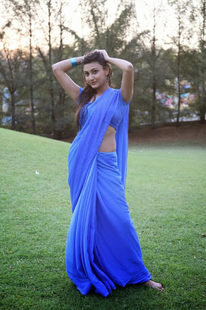 Actress Neelam Upadhyay Latest  Picture Gallery in Blue Saree 0015.jpg