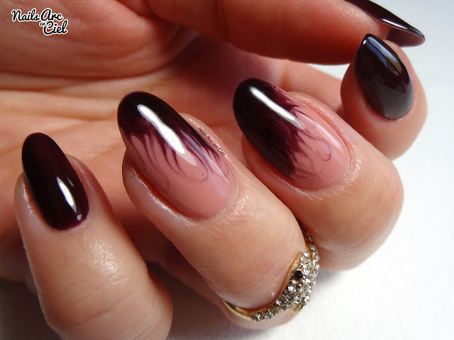 Nail art - Effet flammes en vernis semi-permanent par Nails Arc en Ciel