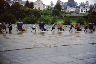Service for crippled and sick in Lourdes, France