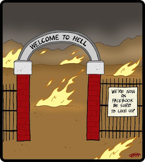 Funny devil satan hell gates facebook like image joke cartoon