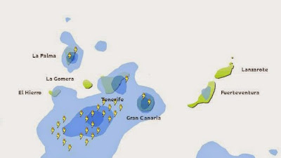 Lluvia  canarias enero 2015