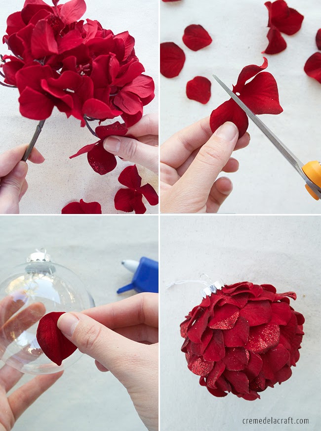 DIY: Holiday Ornaments from Silk Flowers