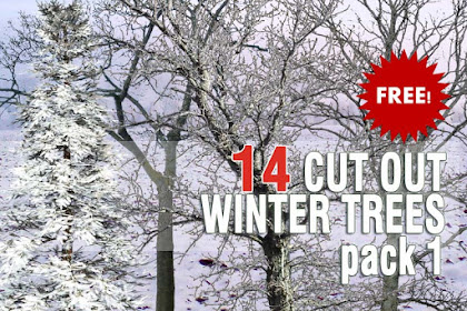 Cut Out Wintertime Trees Pack #1