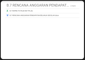 Format RAPBS PAUD/ TK Excel Tahun 2017/2018