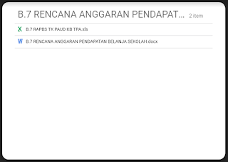 Format RAPBS PAUD/ TK Excel Tahun 2017/2018