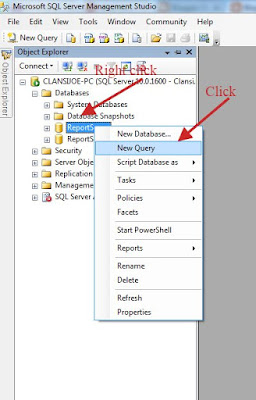 New Query in sql server