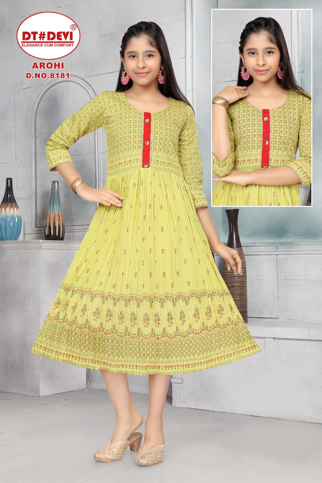 Buy Curly Tales Girls Mahendi Green Poly Cotton Kurta With Dhoti (12 Years-13  Years) Online at Best Prices in India - JioMart.