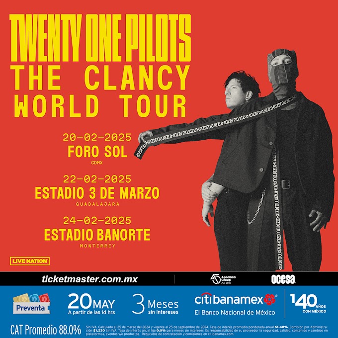 Twenty One Pilots Anuncia Gira en México Como Parte de Su The Clancy World Tour Latinoamericano