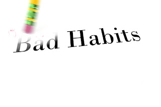 A pencil eraser is trying to eliminate the words "Bad Habits" so the Transfer of Training can be effective in installing good habits