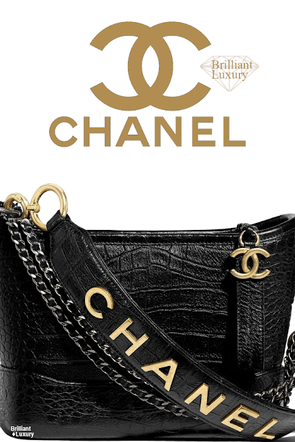 Brilliant Luxury♦Chanel Gabrielle Metallic Crocodile Embossed Calfskin Hobo Bag