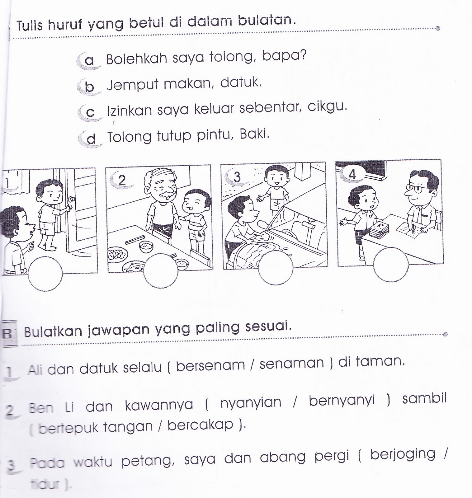 KSSR Bahasa Malaysia Tahun 1: Latihan Pengukuhan 1