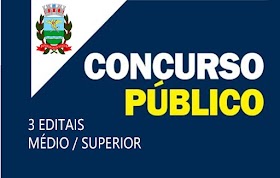 Prefeitura abre 3 Concursos nas áreas de educação, saúde, engenharia, arquitetura e assistência social. Salários de R$ 2.970,25 a R$ 7.410,61.