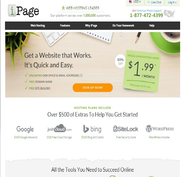 iPage unlimited web hosting just for @1.99/month