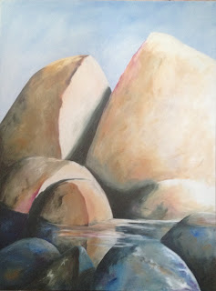 Lake Tahoe Boulder painting by Pamela Hunt Lee